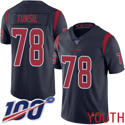 Houston Texans Limited Navy Blue Youth Laremy Tunsil Jersey NFL Football 78 100th Season Rush Vapor Untouchable